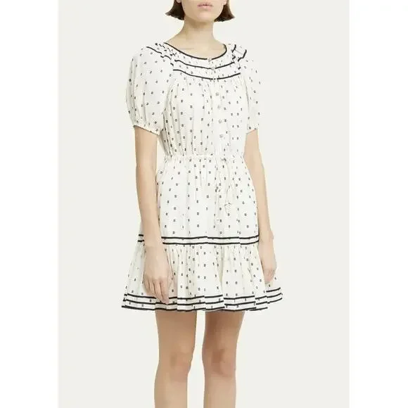 Ulla Johnson Evie Drawstring Puff Sleeve Dress - Picture 2 of 6